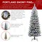 11FT/9FT/7.5FT Pre-Lit Flocked Pine Artificial Christmas Pencil Tree with LED Lights, 9 Functional Warm White/Multi-color, remote controller
